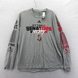 Adidas Shirt Mens Medium Ottawa Senators Hockey Gray Long Sleeve Creator Tee NHL